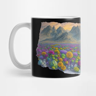 Dahlia Flowers Minimalist Vintage Art Deco Positive Mug